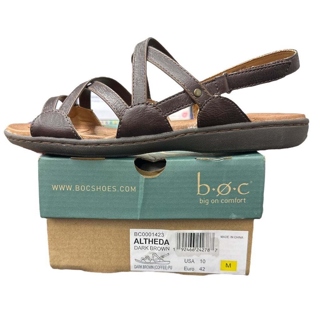 BOC Altheda Brown Sling Back Strappy Flat Sandals Women's Size 10